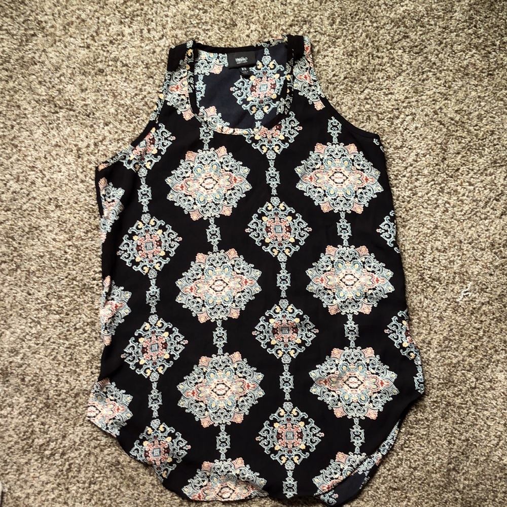Mossimo Black Mandala. Racerback Tank Blouse‎